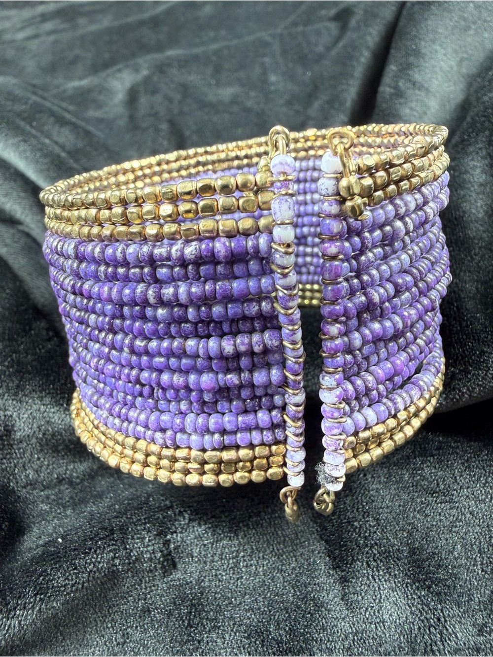 Vintage 90’s Boho Beaded Cuff Bracelet.